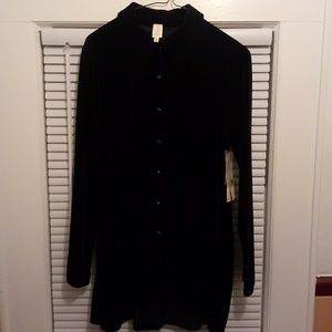 Long velvet shirt